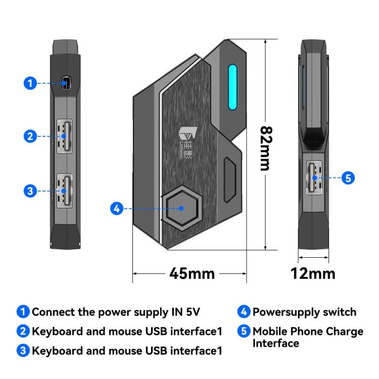 GAMWING MixSE Bluetooth 5.0 Keyboard Mouse Converter Shooting Game Auxiliary Tool