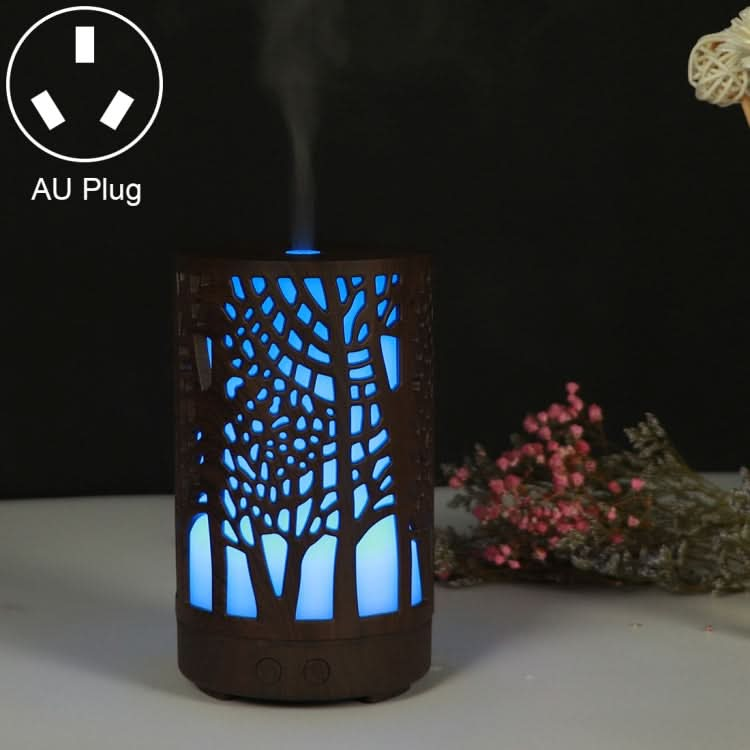 200ml Hollow-out Forest Pattern Wooden Essential Oil Aromatherapy Machine Ultrasonic Humidifier-Reluova