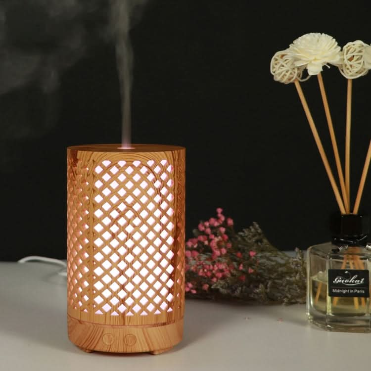 200ml Hollow-out Forest Pattern Wooden Essential Oil Aromatherapy Machine Ultrasonic Humidifier-Reluova