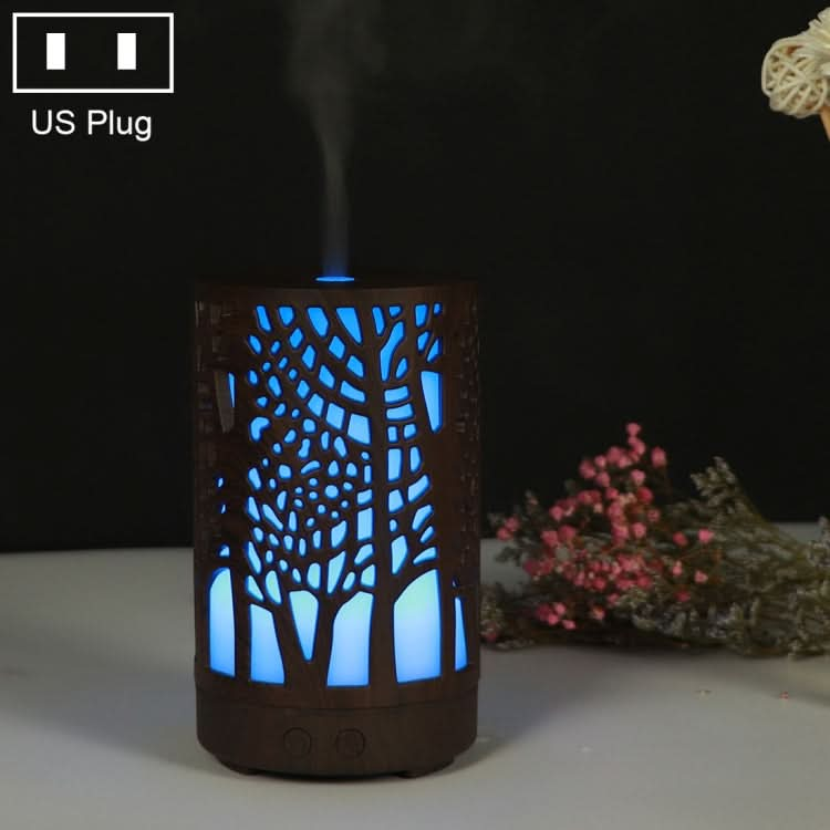 200ml Hollow-out Forest Pattern Wooden Essential Oil Aromatherapy Machine Ultrasonic Humidifier