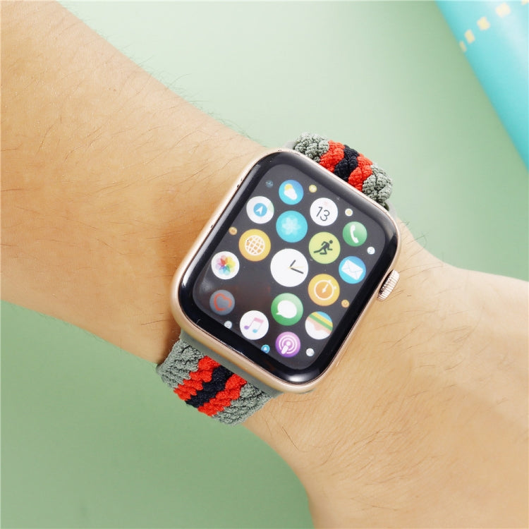 Adjustable Striped Woven Nylon Strap Watchband For Apple Watch Series, Series 2