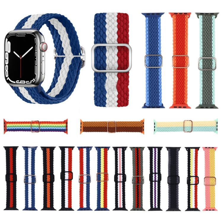 Adjustable Striped Woven Nylon Strap Watchband For Apple Watch Series, Series 2