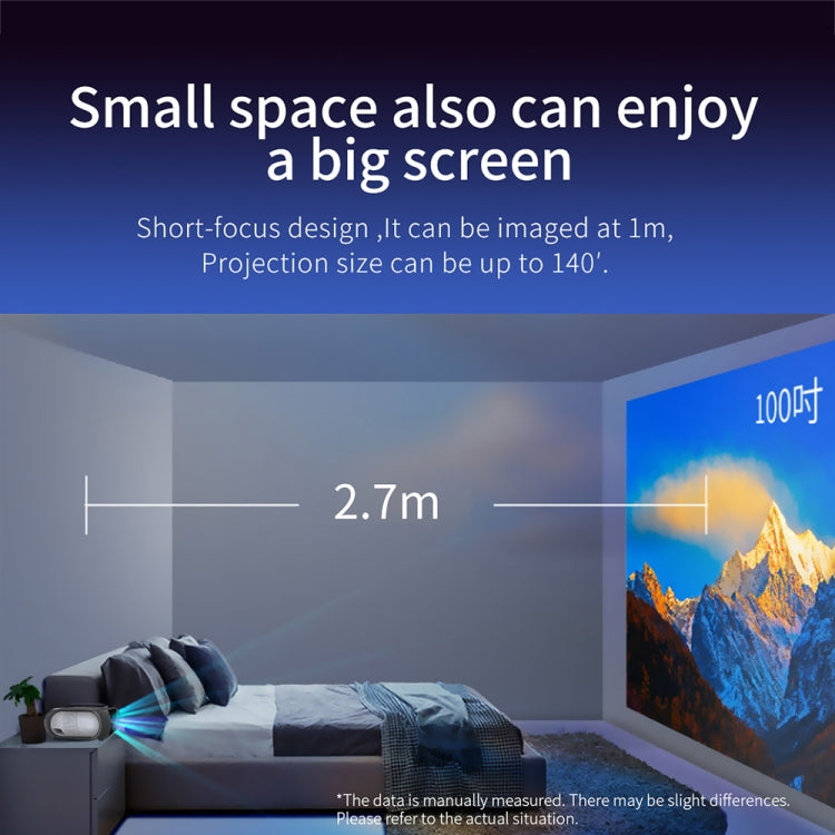 T7 1920x1080P 200 ANSI Portable Home Theater LED HD Digital Projector, Same Screen Version,