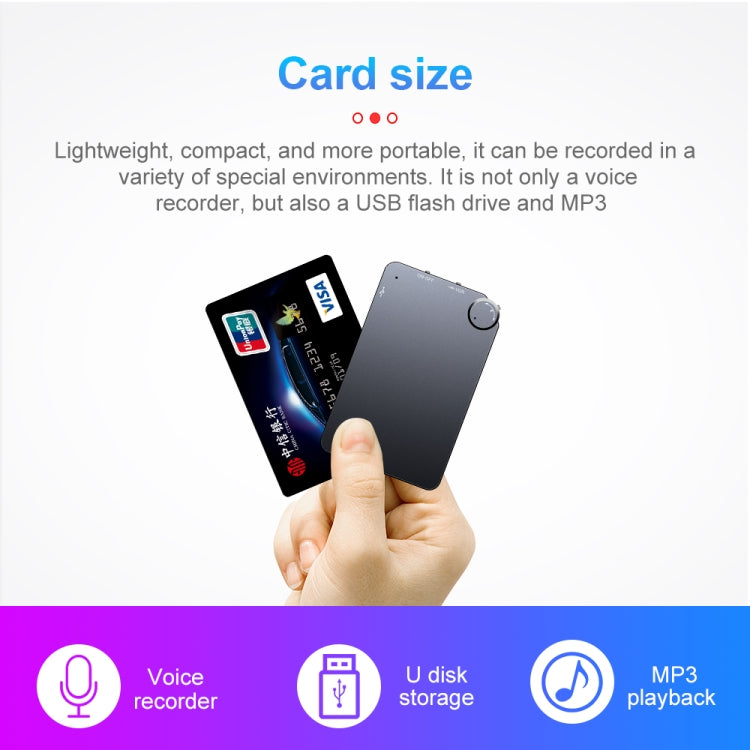 K2 Portable Ultra-thin Card Voice Recorder