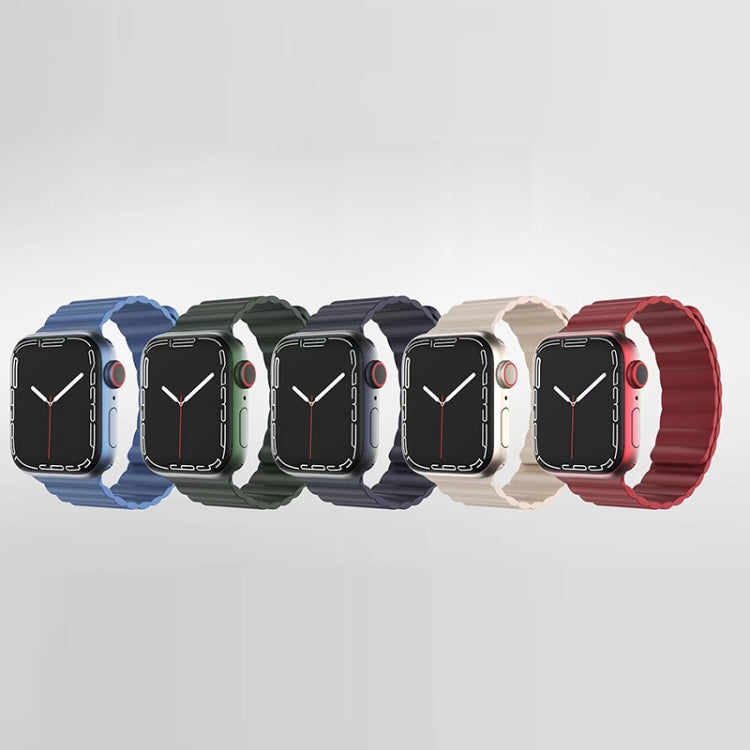 Mutural Liquid Silicone Magnetic Strap Watchband For Apple Watch Series