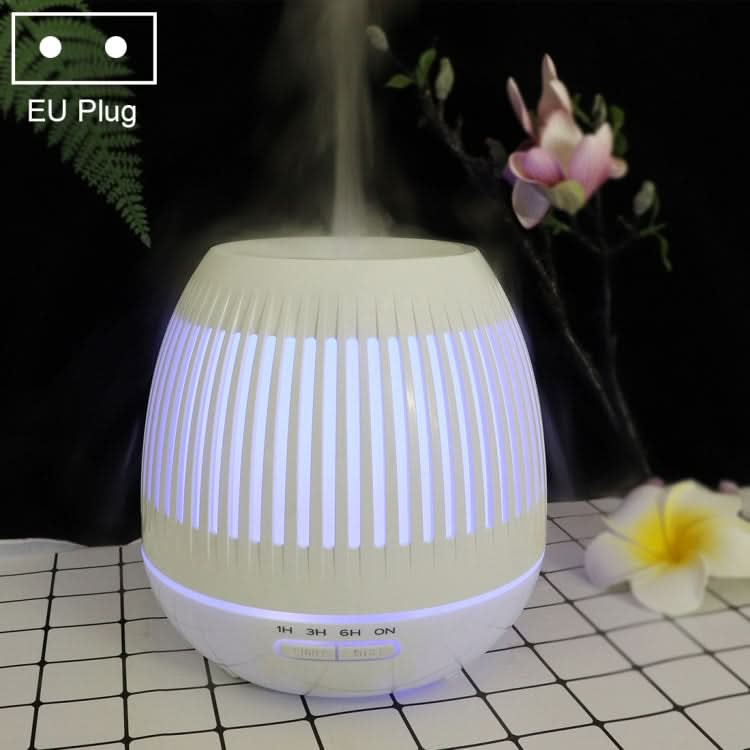 400ml Hollow-out LED Humidifier Wood Grain Air Purifier Aromatherapy Machine with Colorful LED Light-Reluova