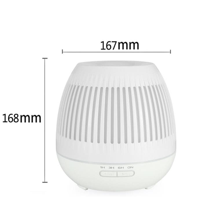 400ml Hollow-out LED Humidifier Wood Grain Air Purifier Aromatherapy Machine with Colorful LED Light-Reluova