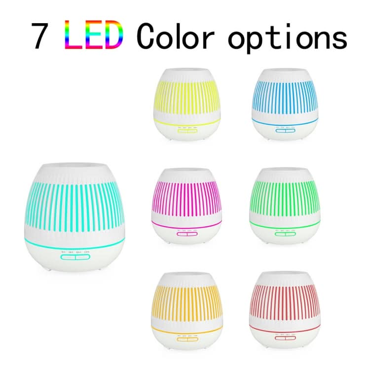 400ml Hollow-out LED Humidifier Wood Grain Air Purifier Aromatherapy Machine with Colorful LED Light-Reluova