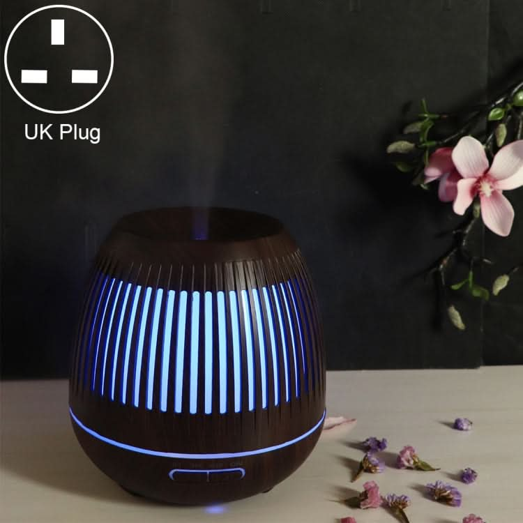 400ml Hollow-out LED Humidifier Wood Grain Air Purifier Aromatherapy Machine with Colorful LED Light-Reluova