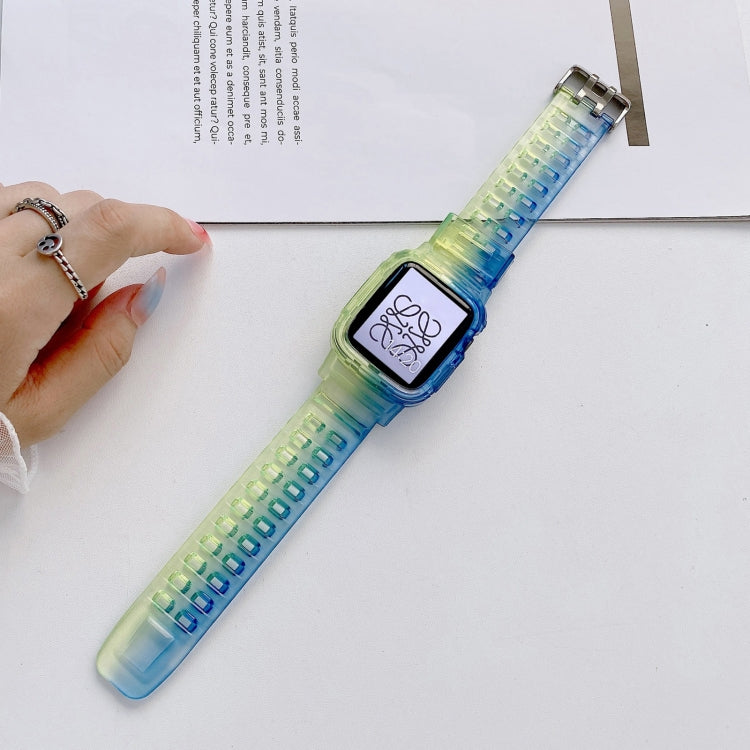 Jelly Gradient Transparent TPU Strap Watchband For Apple Watch Series