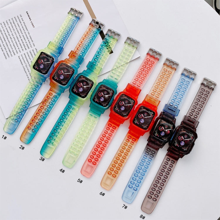 Jelly Gradient Transparent TPU Strap Watchband For Apple Watch Series