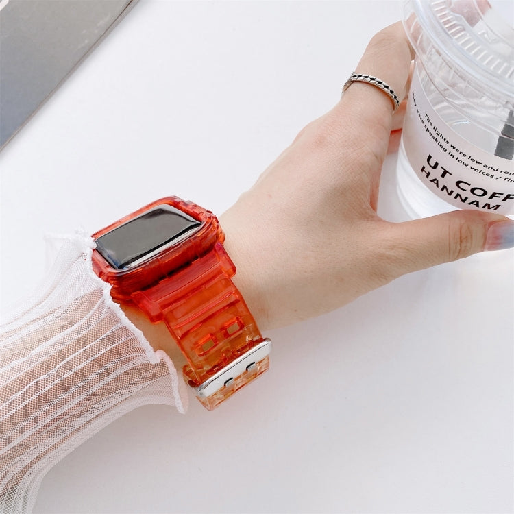 Jelly Gradient Transparent TPU Strap Watchband For Apple Watch Series