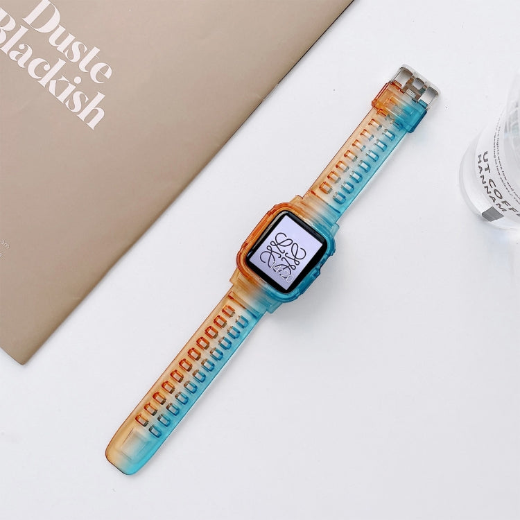 Jelly Gradient Transparent TPU Strap Watchband For Apple Watch Series