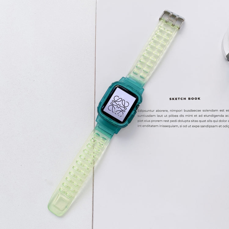 Jelly Gradient Transparent TPU Strap Watchband For Apple Watch Series