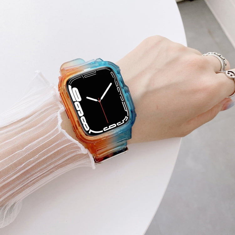 Jelly Gradient Transparent TPU Strap Watchband For Apple Watch Series