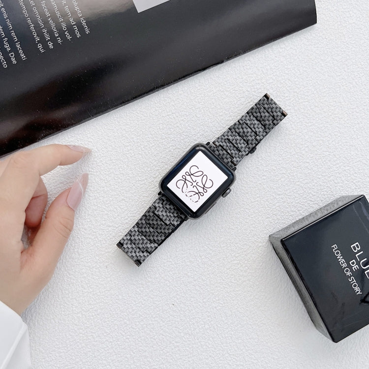 Carbon Fiber Straight Edge Strap Watchband For Apple Watch Series