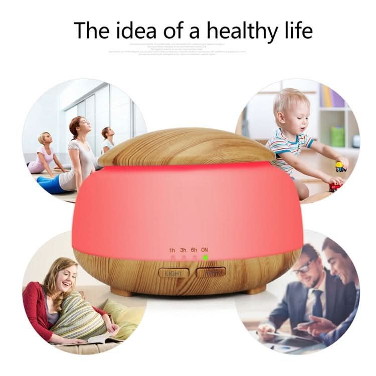 Wood Grain Humidifier Air Purifier Ultrasonic Atomization Household Aromatherapy Machine with Colorful LED Light