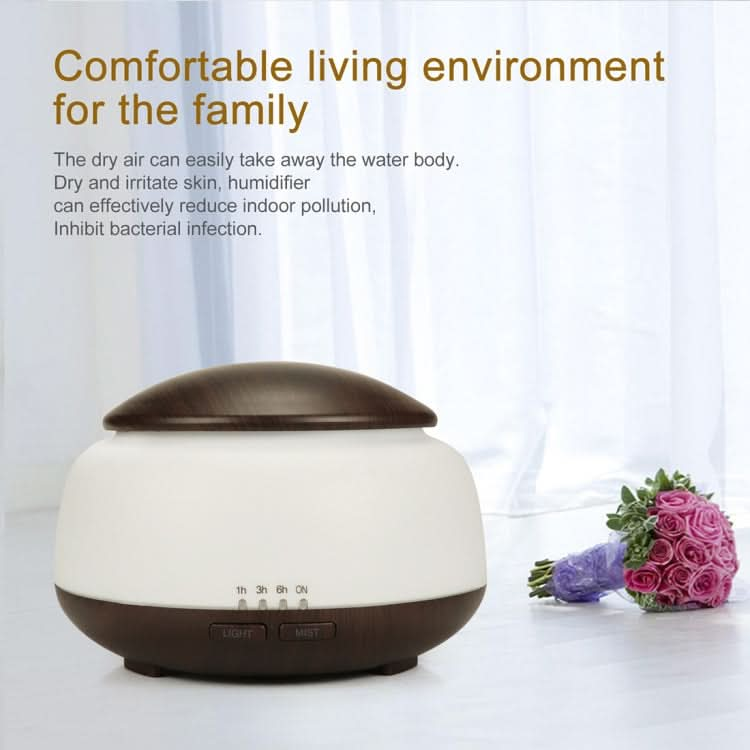 Wood Grain Humidifier Air Purifier Ultrasonic Atomization Household Aromatherapy Machine with Colorful LED Light Reluova