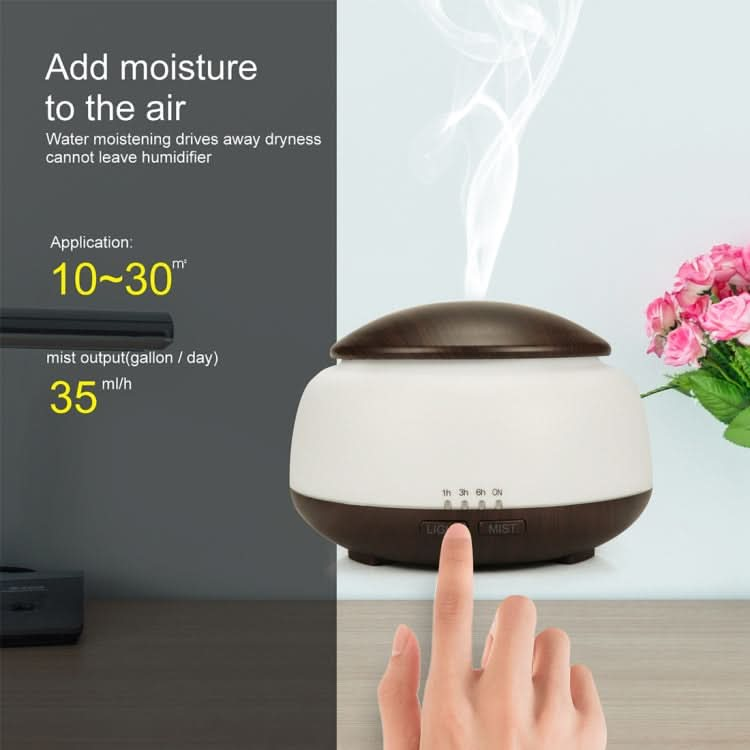 Wood Grain Humidifier Air Purifier Ultrasonic Atomization Household Aromatherapy Machine with Colorful LED Light