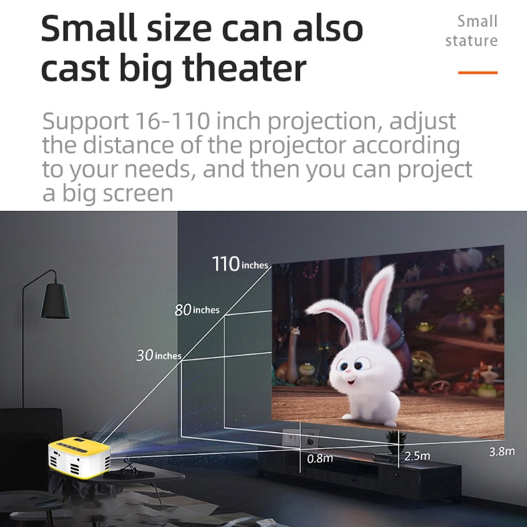 T20 320x240 400 Lumens Portable Home Theater LED HD Digital Projector, Same Screen Version, Reluova