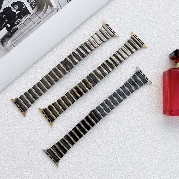 Ceramic One-bead Steel Strap Watchband For Apple Watch Series