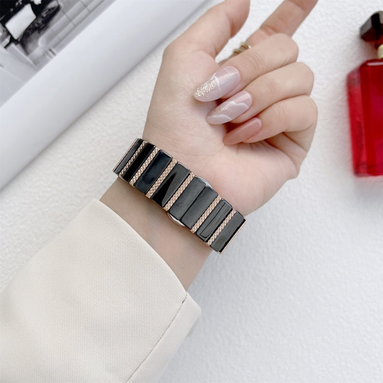 Ceramic One-bead Steel Strap Watchband For Apple Watch Series