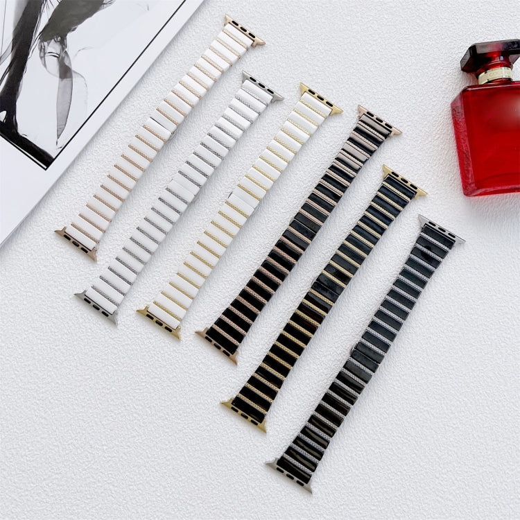 Ceramic One-bead Steel Strap Watchband For Apple Watch Series