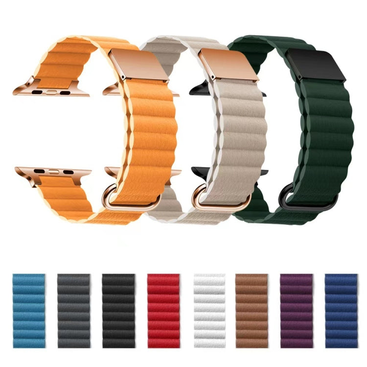 Magnetic Leather Strap Watchband For Apple Watch Series