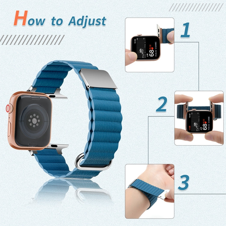 Magnetic Leather Strap Watchband For Apple Watch Series