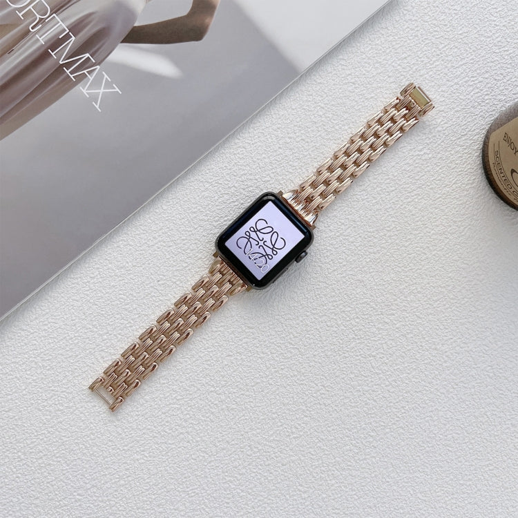 Five Baht Stripes Stainless Steel Strap Watchband For Apple Watch Series