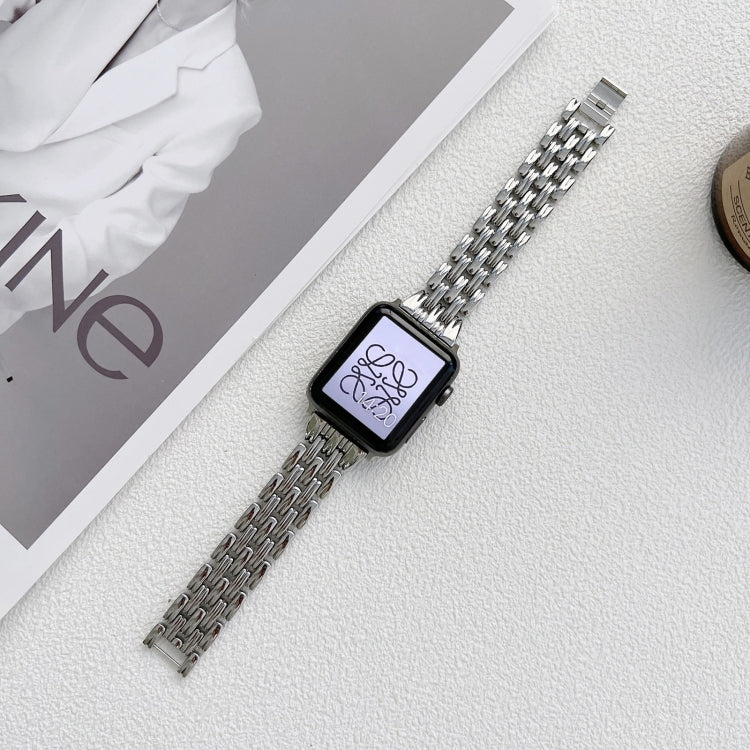 Five Baht Stripes Stainless Steel Strap Watchband For Apple Watch Series