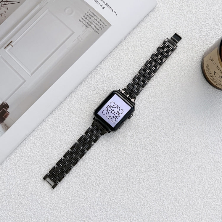 Five Baht Stripes Stainless Steel Strap Watchband For Apple Watch Series