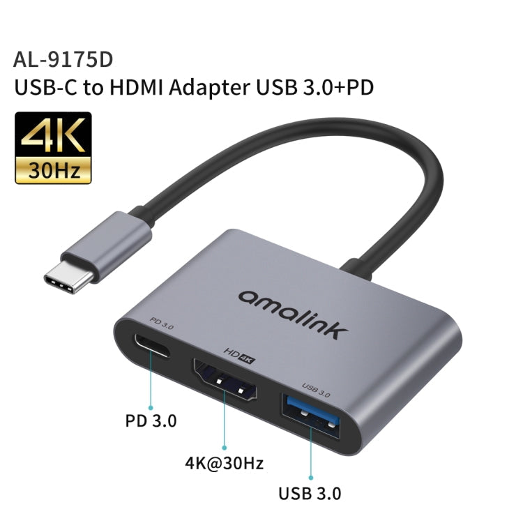 amalink 9175D Type-C / USB-C to HDMI + USB 3.0 + PD HUB Adapter My Store