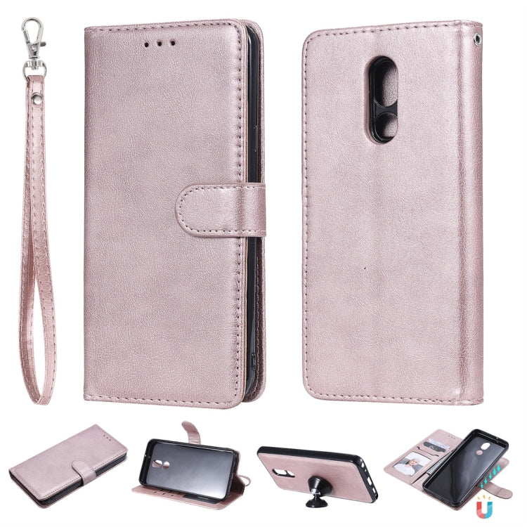 Solid Color Horizontal Flip Protective Case with Holder & Card Slots & Wallet & Photo Frame & Lanyard, Series 4