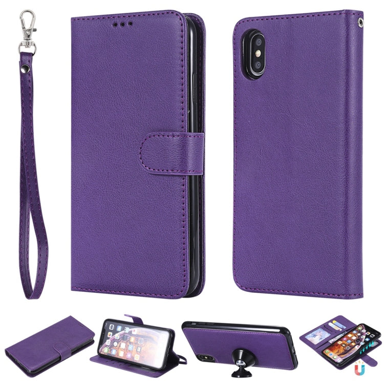 Solid Color Horizontal Flip Protective Case with Holder & Card Slots & Wallet & Photo Frame & Lanyard, Series 4