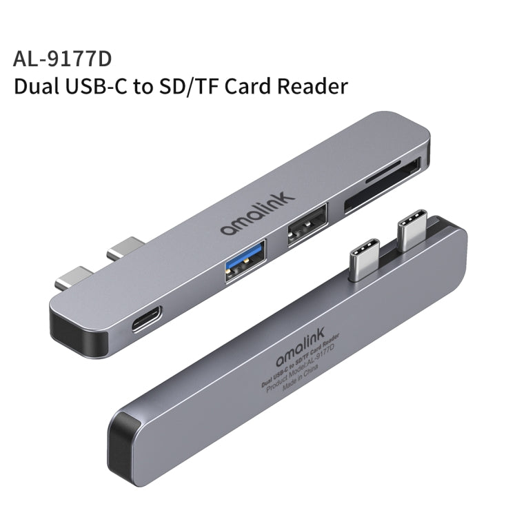 amalink 9177D Dual Type-C / USB-C to SD/TF Card Reader My Store