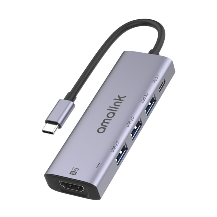 amalink 95123D Type-C / USB-C to HDMI + 3 Ports USB + PD 3.0 Multi-function HUB