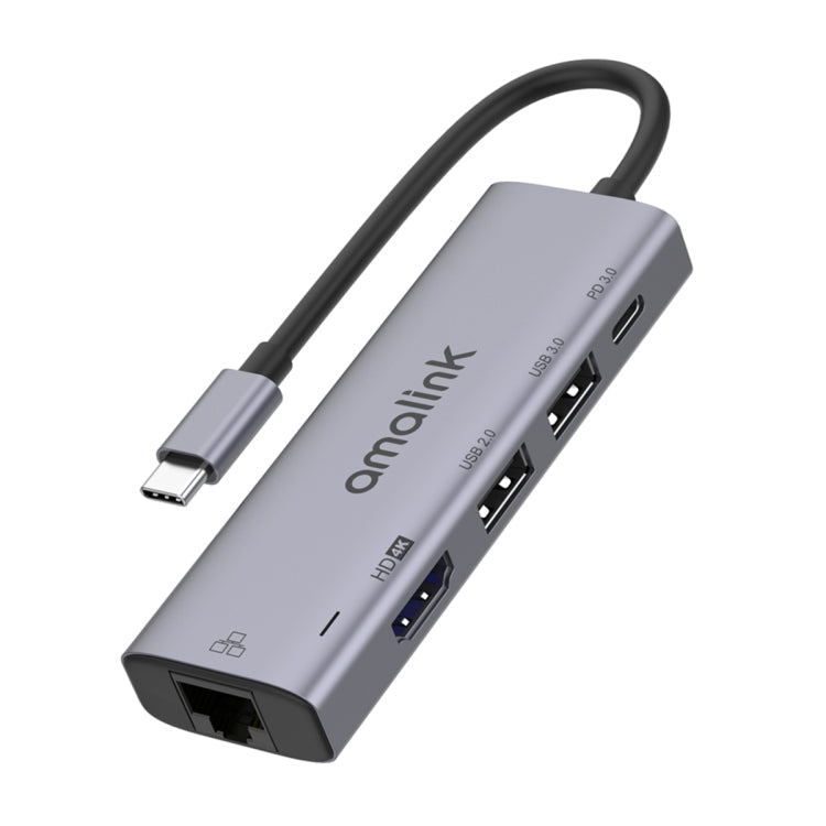 amalink 95125D Type-C / USB-C to HDMI + RJ45 + 2 Ports USB + PD 3.0 Multi-function HUB My Store