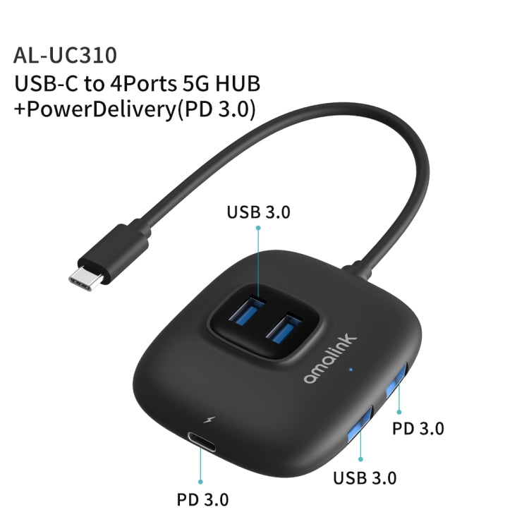 amalink UC310 Type-C / USB-C to 4 Ports USB Multi-function HUB