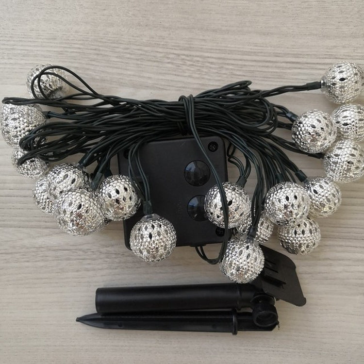 Ironwork Hollow Small Ball Outdoor LED Light String Garden Festival Decoration Light with Remote Control