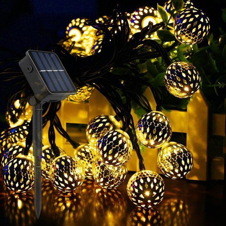 Ironwork Hollow Small Ball Outdoor LED Light String Garden Festival Decoration Light with Remote Control My Store