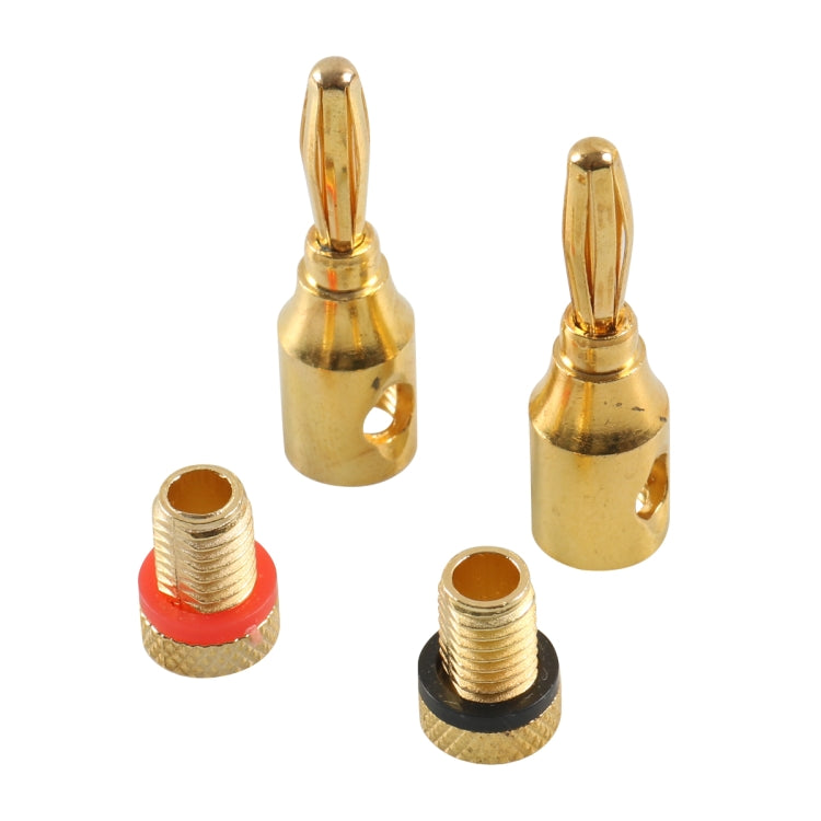 Car Gold-plated Red and Black 4mm Banana Head Audio Plug