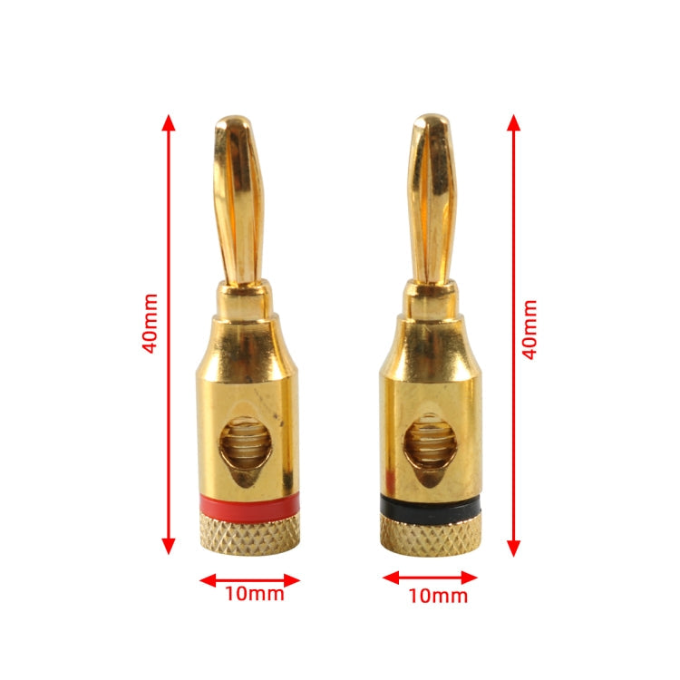 Car Gold-plated Red and Black 4mm Banana Head Audio Plug