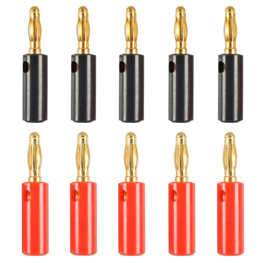 Car Red and Black Cover Gold-plated 4mm Banana Head Audio Plug