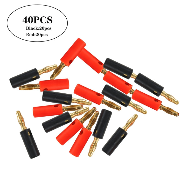 Car Red and Black Cover Gold-plated 4mm Banana Head Audio Plug