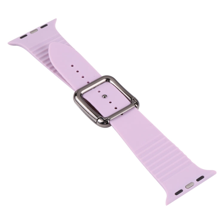 Black Buckle Silicone Watchband For Apple Watch Series, Series 2