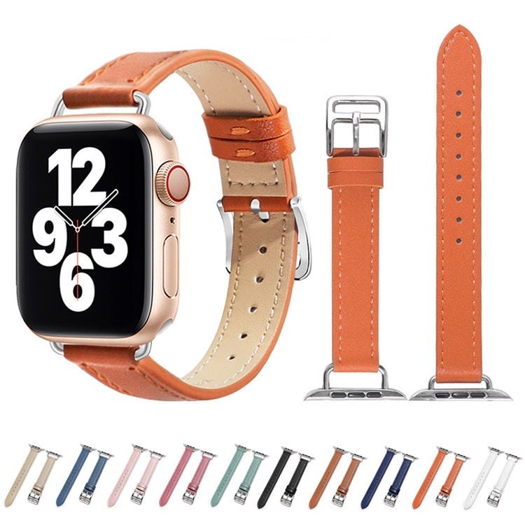 14mm Cowhide Leather Watchband For Apple Watch Series