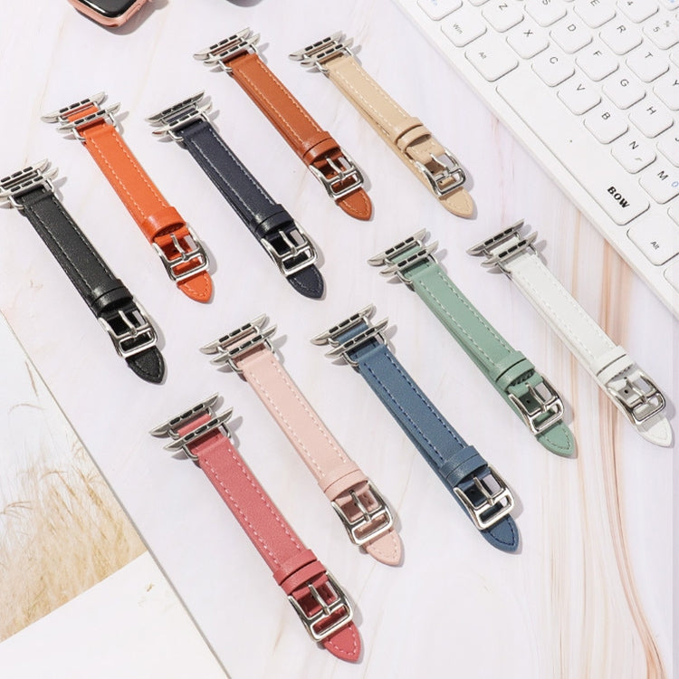 14mm Cowhide Leather Watchband For Apple Watch Series