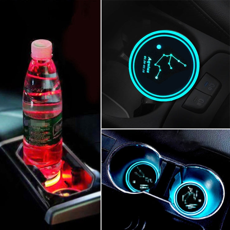 Car Constellation Series AcrylicColorful USB Charger Water Cup Groove LED Atmosphere Light