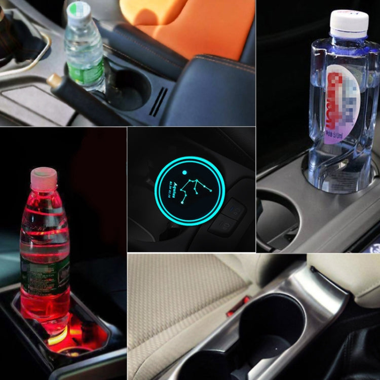 Car Constellation Series AcrylicColorful USB Charger Water Cup Groove LED Atmosphere Light